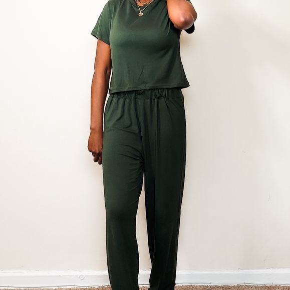 NWT loungewear set short sleeves extra soft green - Picture 3 of 3